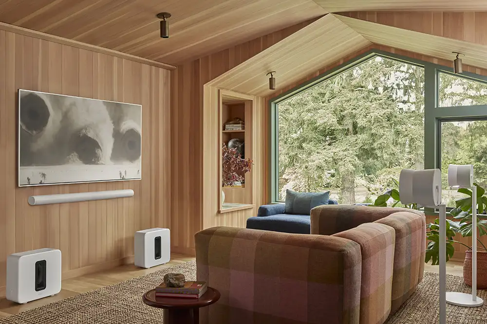 Distributed audio system in a residential living room